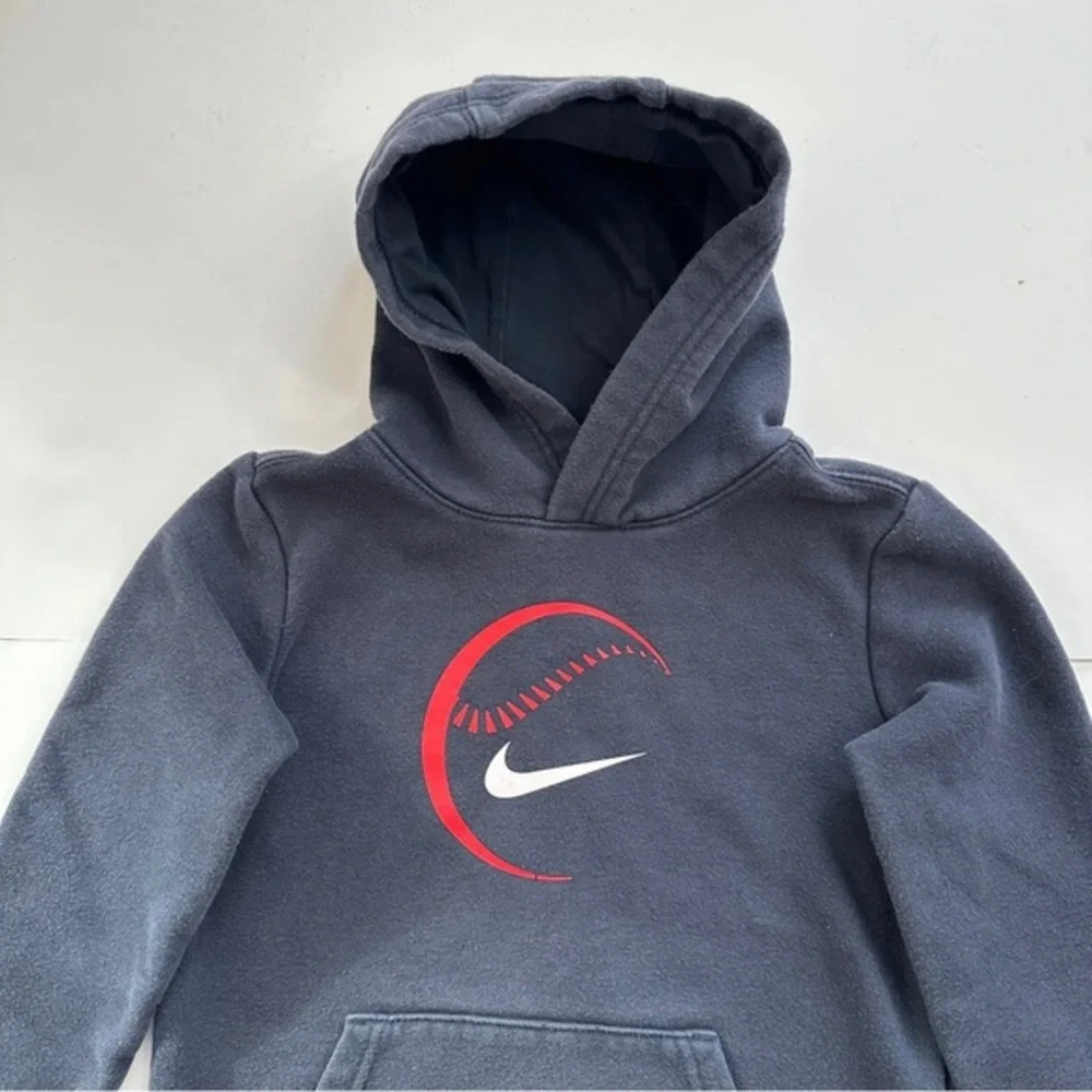 Nike Pullover‎ Hoodie Kids Size 6 Medium 5-6 Years Old Navy Blue